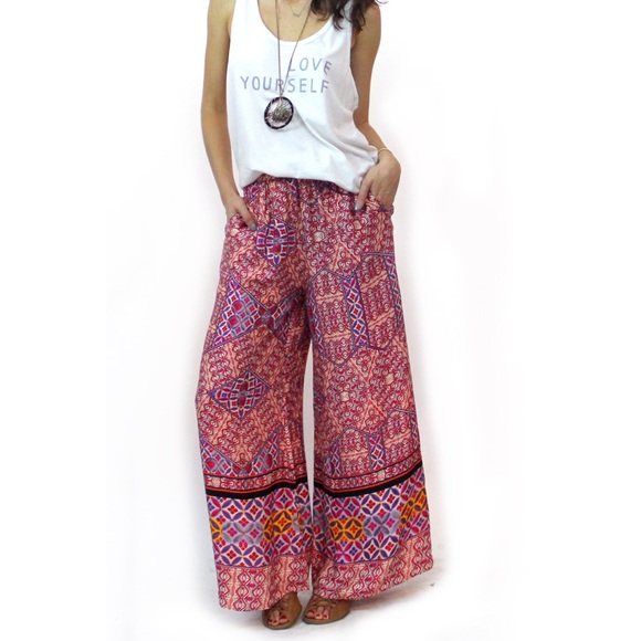 NWT MinkPink Palazzo Tile Pants - Picture 1 of 4
